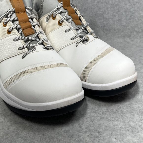 Athalonz EnVe‎ Golf Shoes Mens Size 8.5 White Tan Athletic Performance Spikeless - Picture 11 of 16